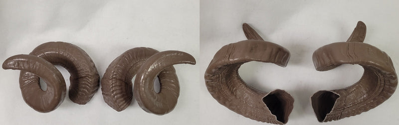 Plastic Opaque Double Curl Ram Horns