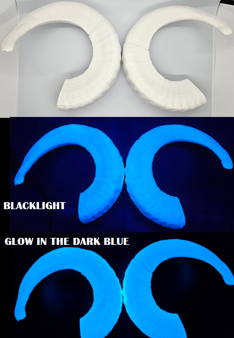 Plastic Glow in the Dark Single Curl Ram Horns