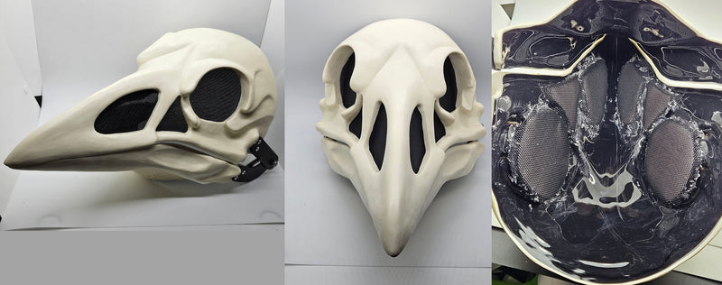 Cut and Hinged Skeletal Crow Mask Blank