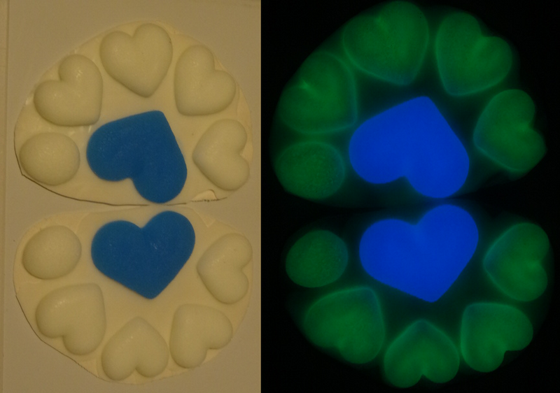 Silicone Glow in the Dark Heart Handpads