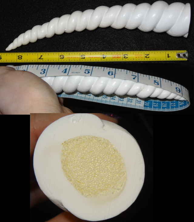 Plastic Opaque 9 Inch Unicorn Horn