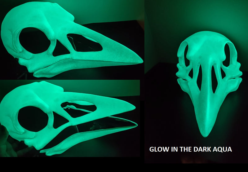 Glow in the Dark Skeletal Crow Cut and Hinged Mask