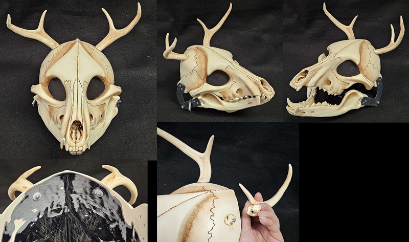 Plastic Opaque Curved Four Point Deer Antlers