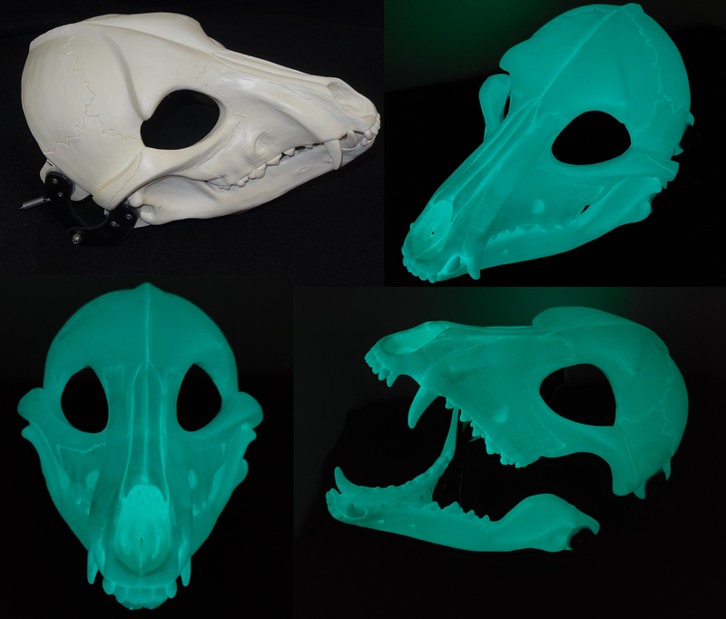 Glow in the Dark Skeletal K9 Cut and Hinged Mask