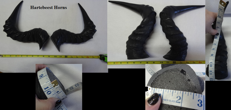 Plastic Opaque Hartebeest Antelope Horns