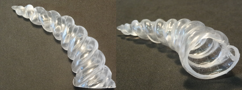 Plastic Clear 4 Inch Curved Unicorn Horn