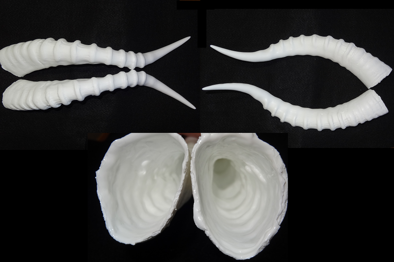 Plastic Opaque Impala Antelope Horns