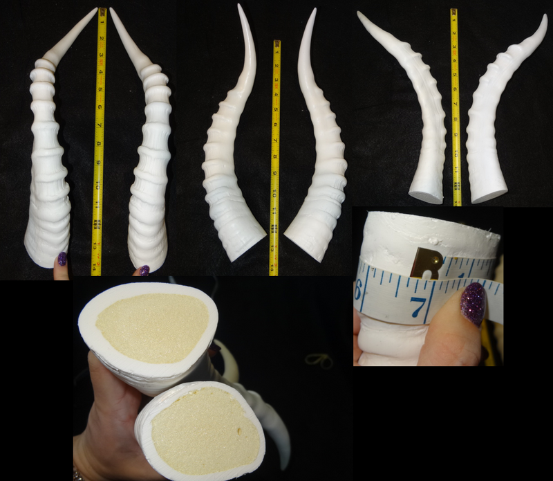 Plastic Opaque Impala Antelope Horns