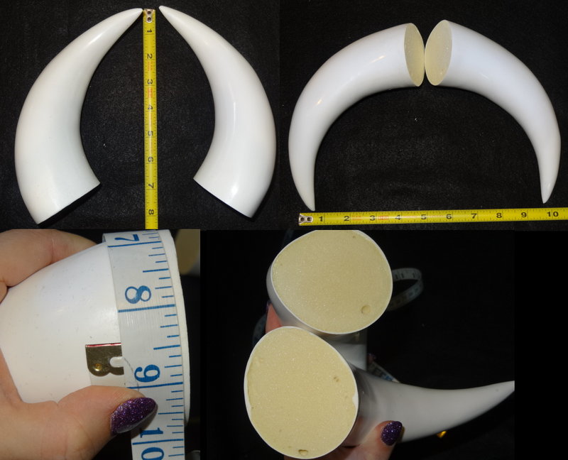 Plastic Opaque Large Bull Horns