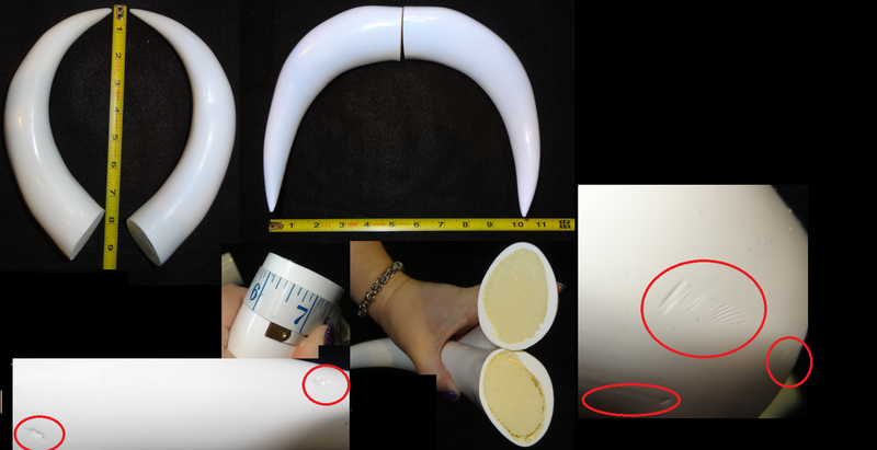 Plastic Opaque Medium Bull Horns