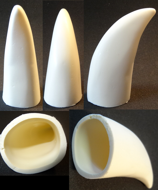 Plastic Opaque Hollow Small Horns *Sold Per Horn*