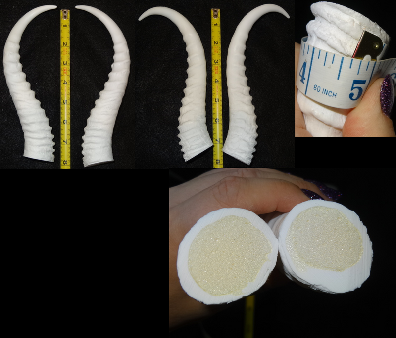 Plastic Opaque Springbok Antelope Horns