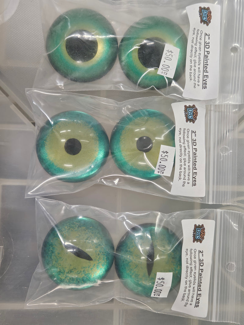 Ready to Ship: Painted 2" 3D Eyes