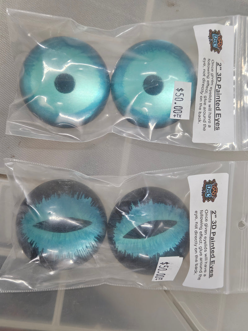 Ready to Ship: Painted 2" 3D Eyes