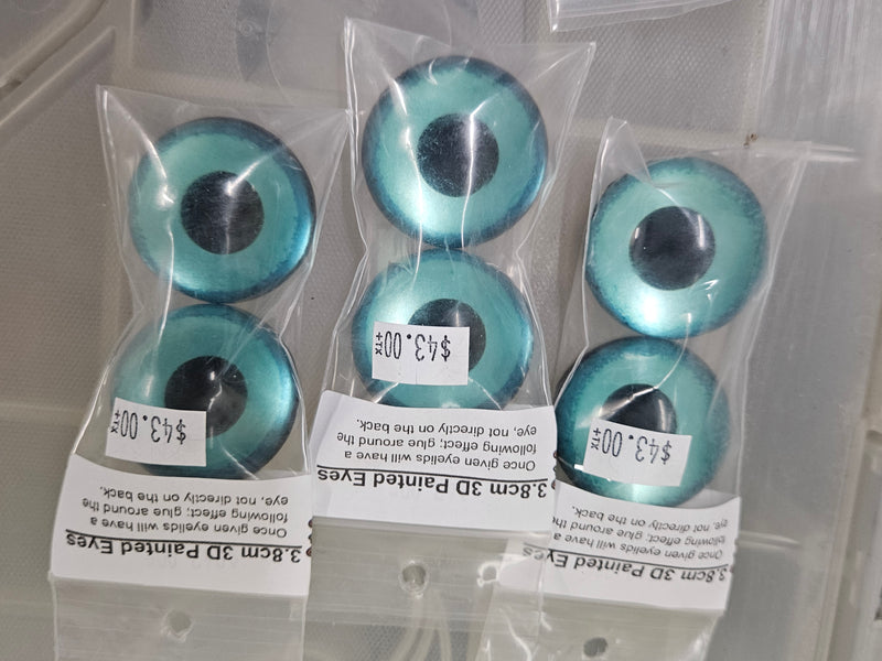 Ready to Ship: Painted 3.8cm 3D Eyes