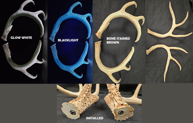 Plastic Glow in the Dark Large Whitetail Deer Antlers