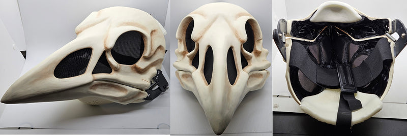 Cut and Hinged Skeletal Crow Mask Blank