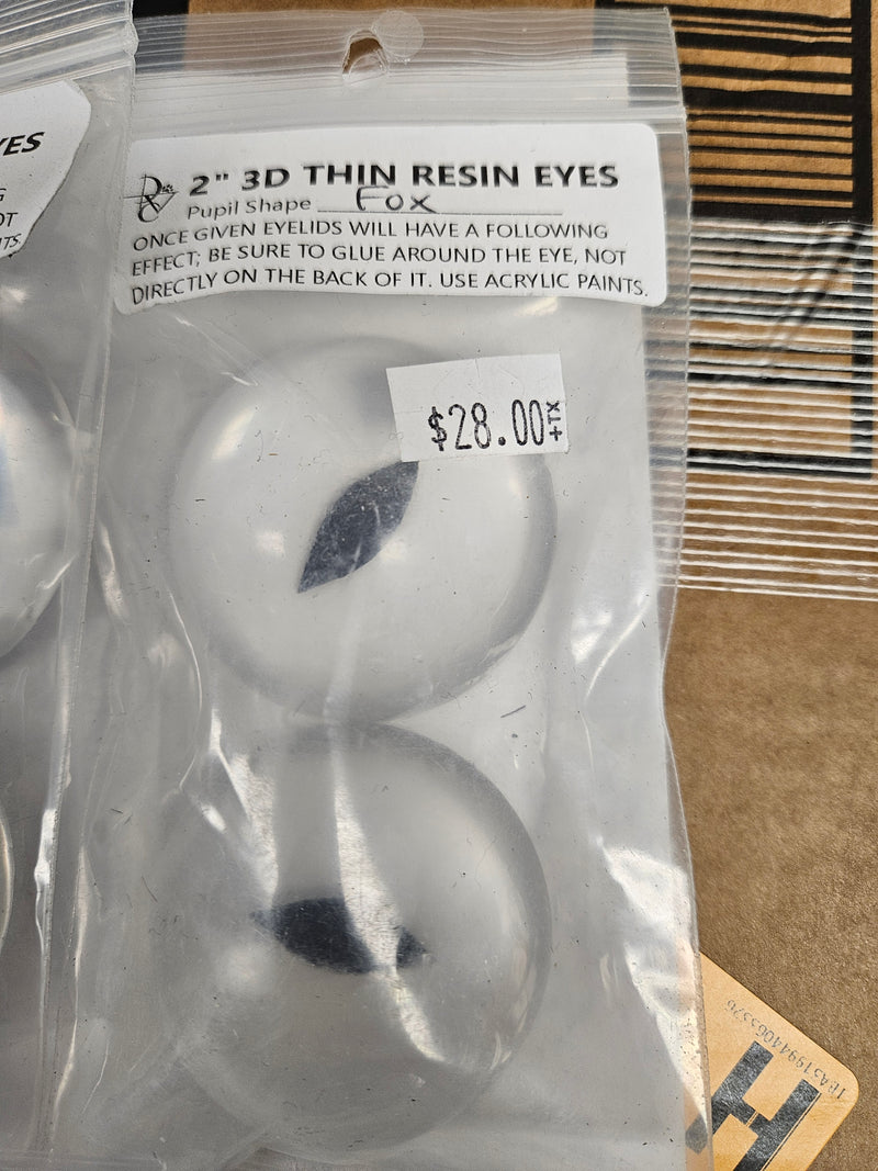 Ready to Ship: 2" Thin Clear Resin Eyes