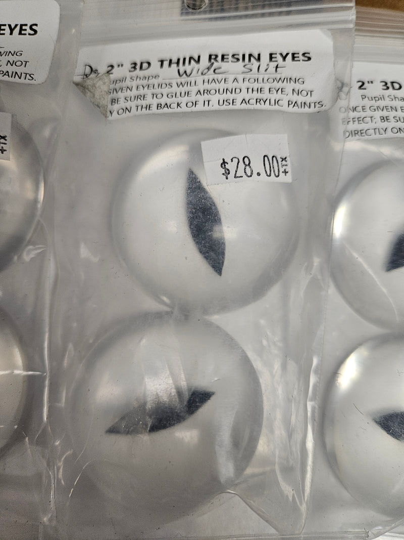 Ready to Ship: 2" Thin Clear Resin Eyes