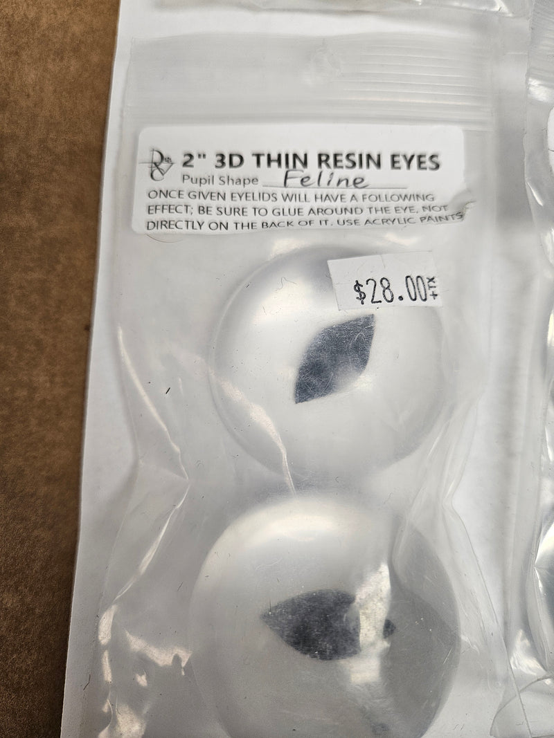 Ready to Ship: 2" Thin Clear Resin Eyes