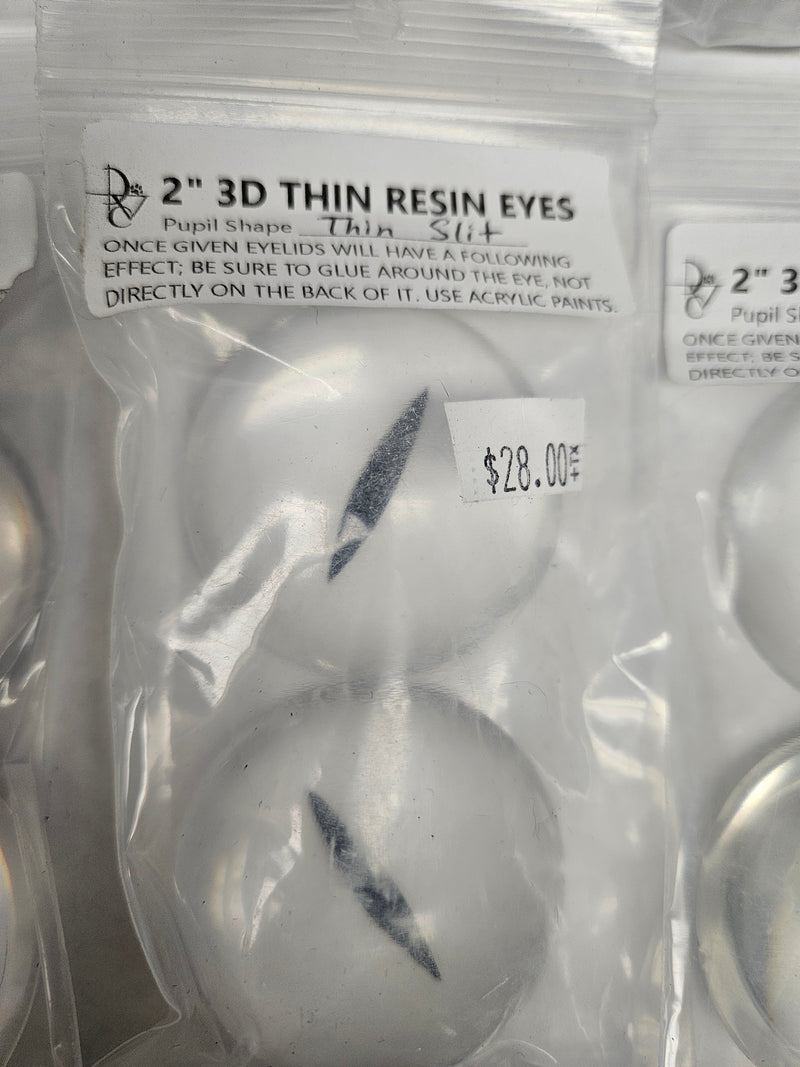 Ready to Ship: 2" Thin Clear Resin Eyes