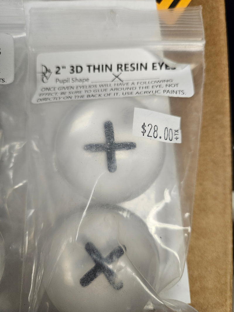 Ready to Ship: 2" Thin Clear Resin Eyes