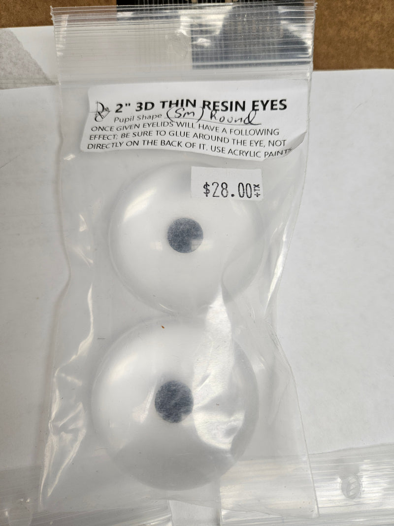 Ready to Ship: 2" Thin Clear Resin Eyes