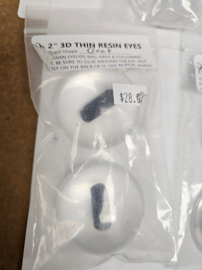 Ready to Ship: 2" Thin Clear Resin Eyes