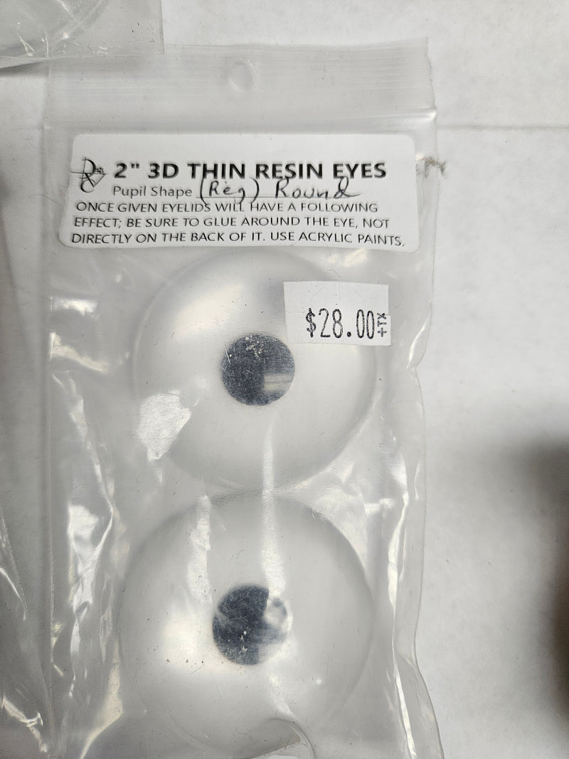 Ready to Ship: 2" Thin Clear Resin Eyes