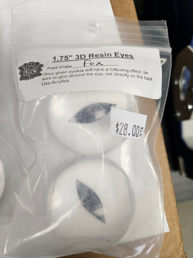 Ready to Ship: 1.75" 3D Clear Resin Eyes
