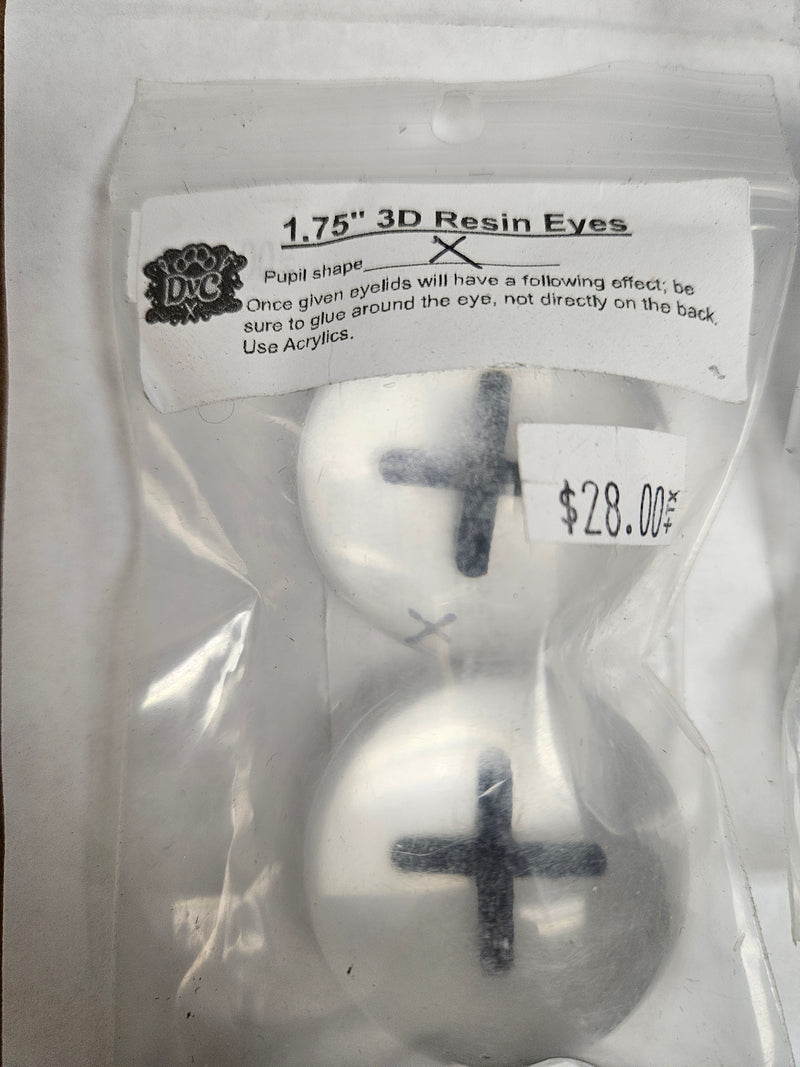 Ready to Ship: 1.75" 3D Clear Resin Eyes