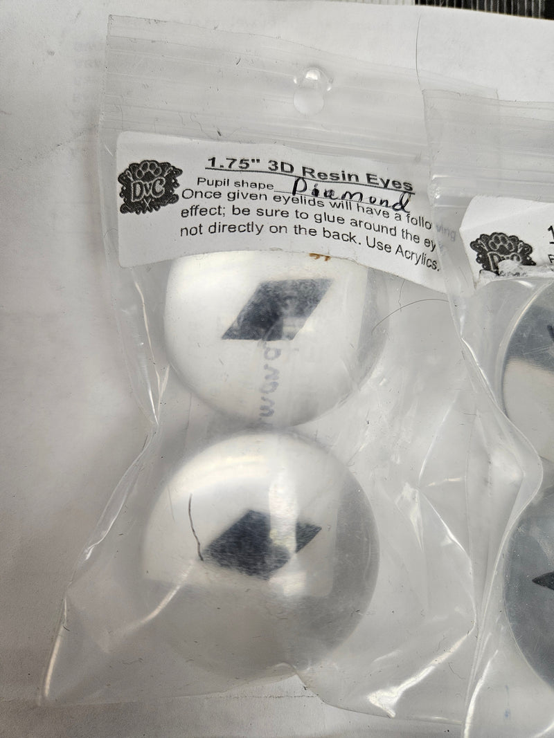 Ready to Ship: 1.75" 3D Clear Resin Eyes
