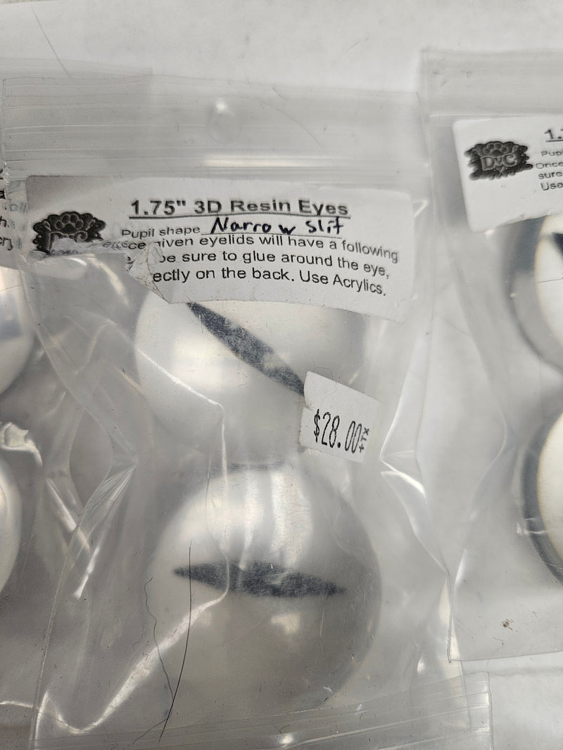Ready to Ship: 1.75" 3D Clear Resin Eyes