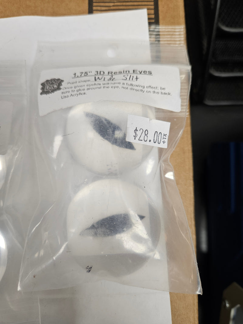 Ready to Ship: 1.75" 3D Clear Resin Eyes