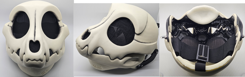 Cut and Hinged Toony Skull Feline Resin Mask Blank