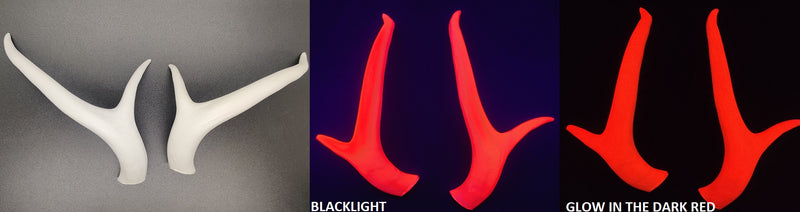 Plastic Glow in the Dark Curved Four Point Deer Antlers