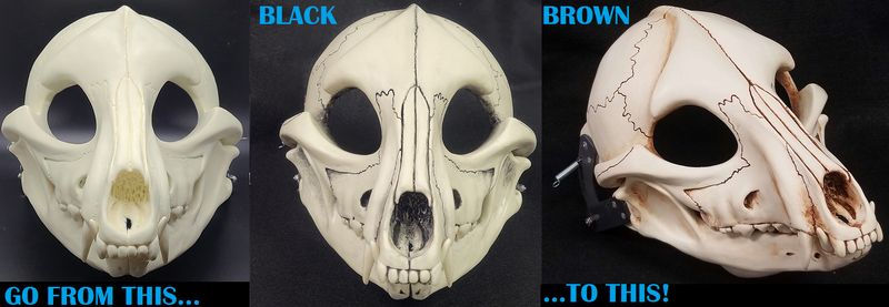 Uncut Toony Skull Feline Resin Mask Blank