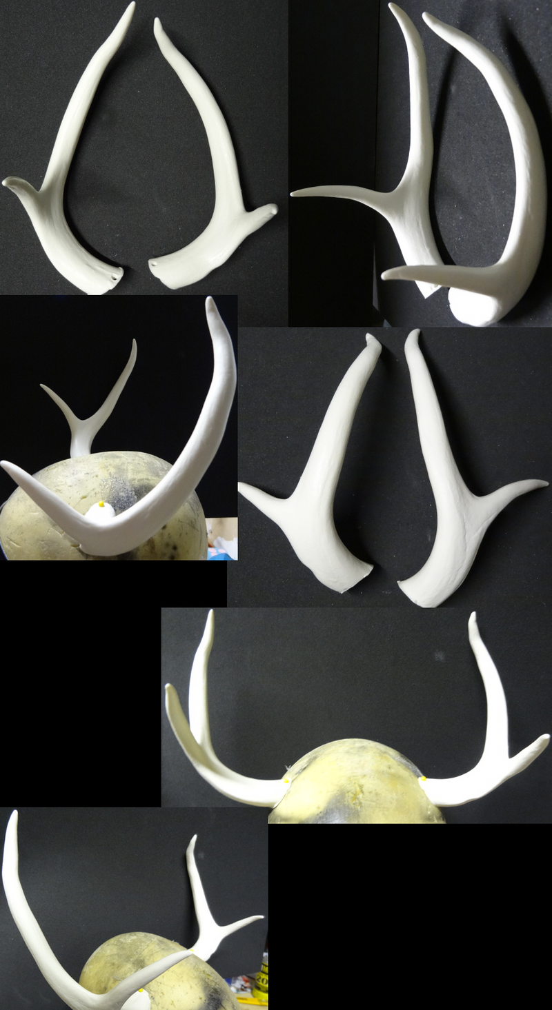 Plastic Opaque Curved Four Point Deer Antlers