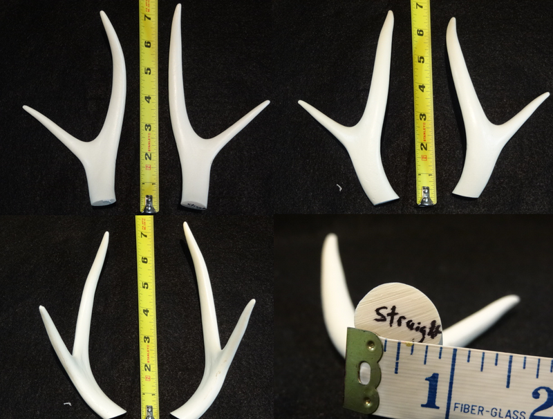 Plastic Opaque Straight Four Point Deer Antlers