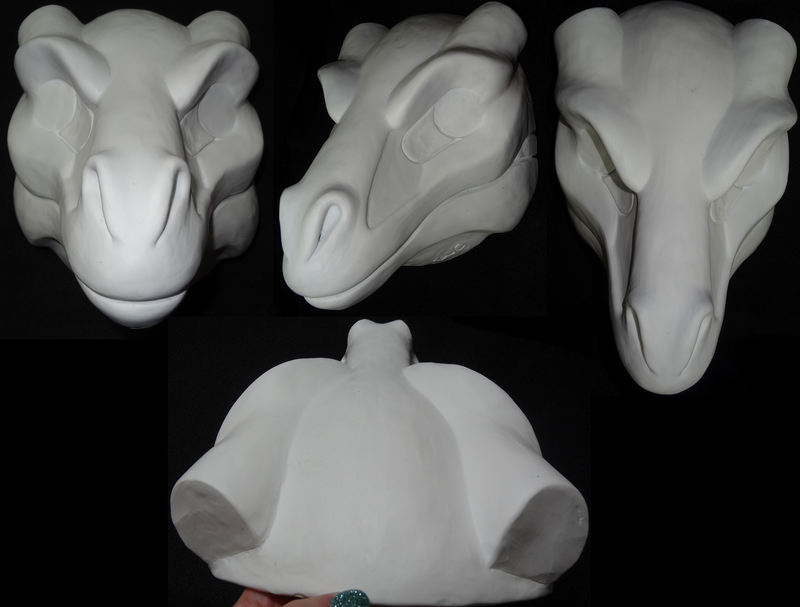Uncut Horned Dragon Resin Mask Blank